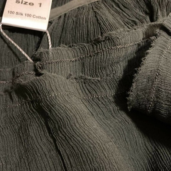 Kristensen Du Nord women’s Blouse Black Long silk Sleeve sheer top NWT Sz 1 - Picture 6 of 7